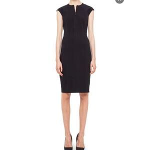 Akris Punto Cap-Sleeve‎ Zip-Front Seamed Dress Black size 4 $995